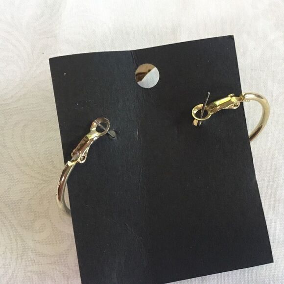 Goldtone Hoop Pierced Earrings - Picture 5 of 5